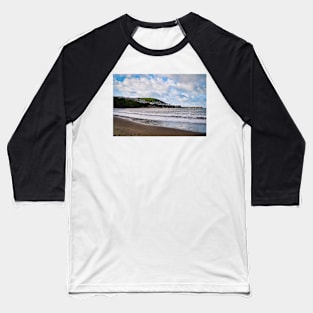 New Quay Coastline - Clouds & Rough Ocean Waves - Ceredigion, Wales Baseball T-Shirt